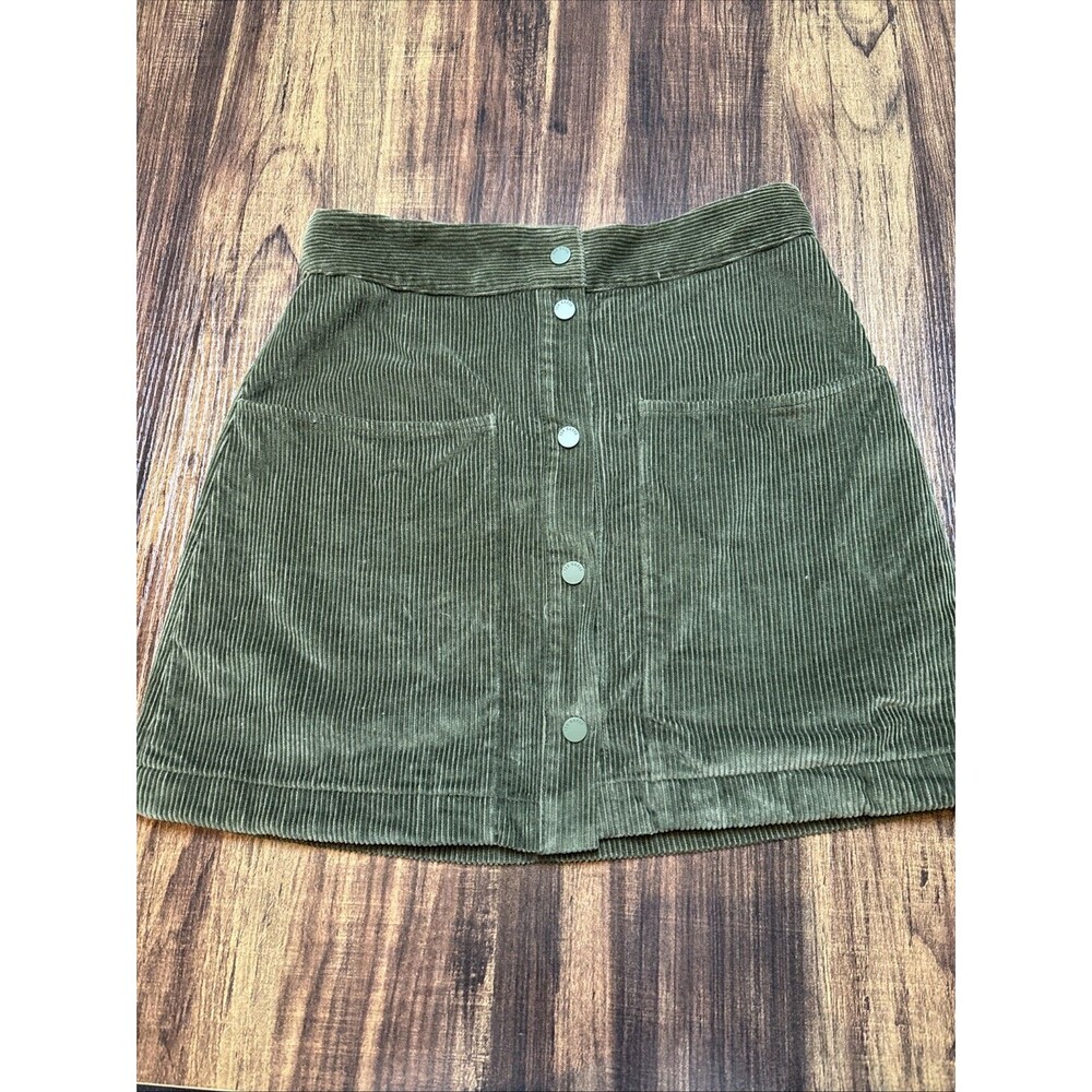 TED BAKER OMARAH CORDUROY MINI SKIRT KHAKI SIZE 2 (US 6) SEE DESCRIPTION.